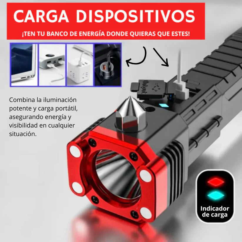 🔦 LINTERNA TACTICA 6 EN 1
