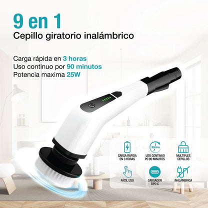 Cepillo Eléctrico de Limpieza Inalámbrico 9 en 1
