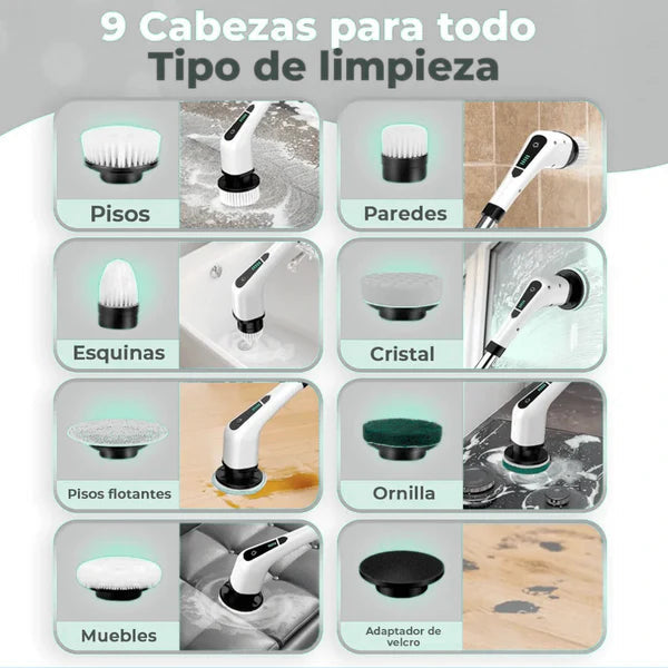 Cepillo Eléctrico de Limpieza Inalámbrico 9 en 1