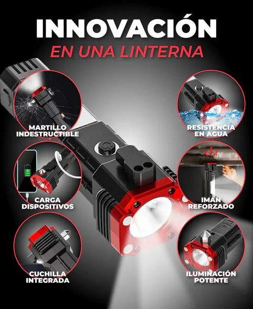 🔦 LINTERNA TACTICA 6 EN 1