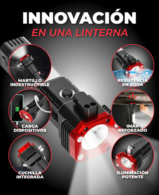🔦 LINTERNA TACTICA 6 EN 1